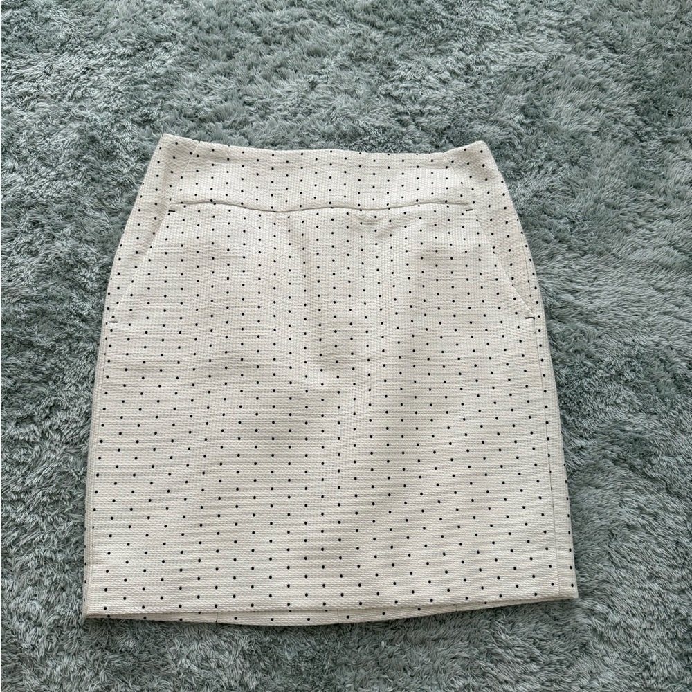 Ann Taylor Cream Mini Pencil Skirt for Work